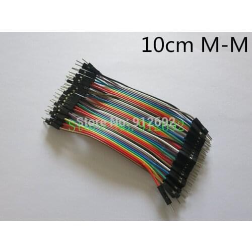 1lot =40pcs 10cm 2.54mm 1pin 1p-1p male to male jumper wire Dupont cable for arduino