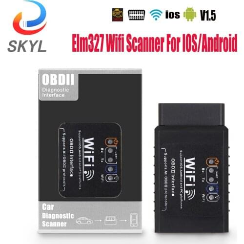 5PCS ELM 327 V1.5 OBD2 elm327 Wifi Scanner For IOS/Android OBD OBD 2 Auto Car Diagnostic Tool ELM327 V1.5 WI-FI OBD Scanner