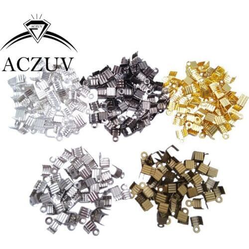 5000PCS Leather Cord End Caps Wax Cotton Rope Clips Necklace Bracelet Jewelry Crimp Beads Accessories Supplies Wholesale