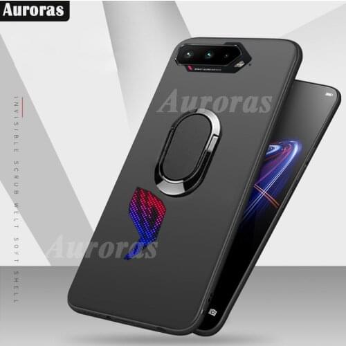 Auroras For ASUS Rog Phone 5 Ultimate Case Full Protection Soft Silicone Matte Ring Cover For Rog 5 Pro Phone Case Funda Cover