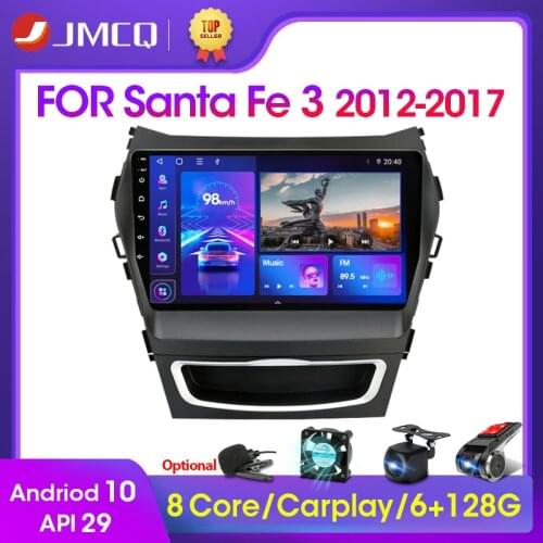 JMCQ 9" 2 Din IPS Android 2G+32G Car Radio for Hyundai Santa Fe 3 2013-2017 RDS DSP Auto Audio Navigation GPS Navi Head Unit