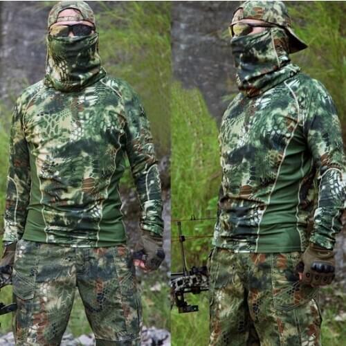 Outdoor Sports Quick Dry T Shirts Kryptek Camouflage Hunting Clothes Long Sleeve T-shirts Breathable Slim Fit Shirts