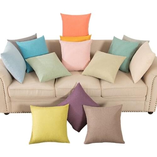 45X45 linen Decorative Cushion Cover Pillow Case Sofa Pillowcase Living Room Decoration Throw Cushion Covers Solid Home Decor