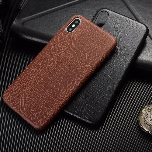 Ultra Thin Crocodile Skin PU Leather Back Cover for iPhone X XS Max XR Soft Phone Case For iPhone11 11Pro 11promax Cover