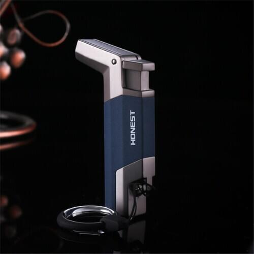 HONEST Elbow Torch Turbo Lighter gas Lighter Blue Jet Flame Spray Gun Electronic Lighter 1300C Butane Lighted Cigar Lighters man