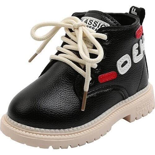 CUZULLAA Autumn Winter Children Martin Boots Boys Girls Soft Leather Fashion Boots Children Shoes Baby Snow Boots