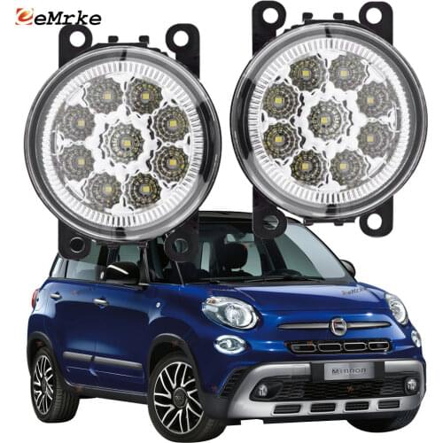 EEMRKE 2 PCS Car-Styling for Fiat 500L Cross 330/500L Trekking 2017 2018 2019 9-Pieces Led Fog Lights H11 12V Fog Head Lamp