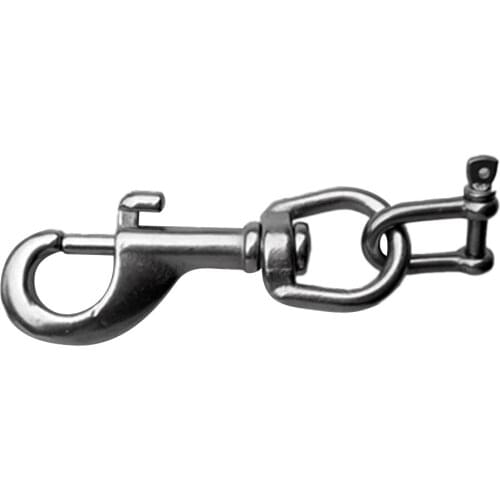 Scuba Diving Dive Diver Light Torch Holder Single End Bolt Snap Clip & D Ring Shackle - Marine Grade 316 Stainless Steel