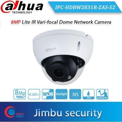 Dahua IPC-HDBW2831R-ZAS-S2 8MP Dome Network Camera 4K 5X Zoom POE SD audio card slot IR 40m Alarm Starlight IP camera