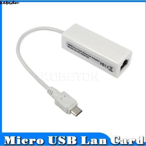 Kebidu Micro USB 2.0 HUB 10/100MB RJ45 USB LAN Adapter Wired Network Card For Win7 Android Mac OS Laptop