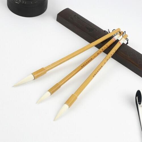 Chinese Long Hair Writing Brush Woolen Hair Brush Pen Set Caligrafia Calligraph Painting Rendering Soft Wool Brushes Tinta China