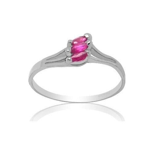 100% Natural Ruby Ring for Daily Wear 2mm*4mm Real Ruby Silver Ring 925 Silver Ruby Jewelry Gift for Woman