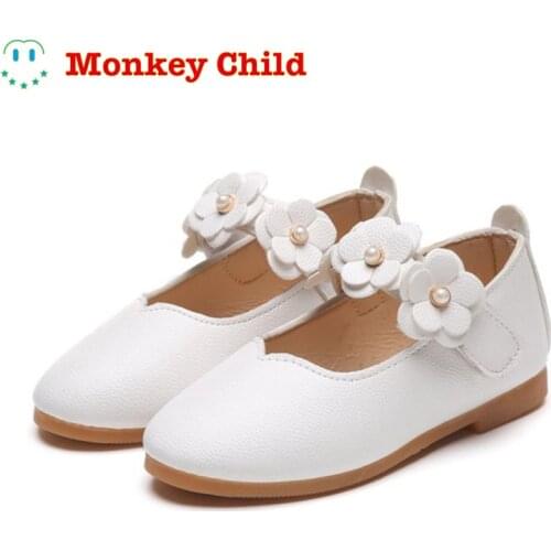 1-11 year Leather Girls Shoes Flowers Party Shoes For Baby Princess Shoes for Kids Children Flats Dress Shoe White Sandal Lady s