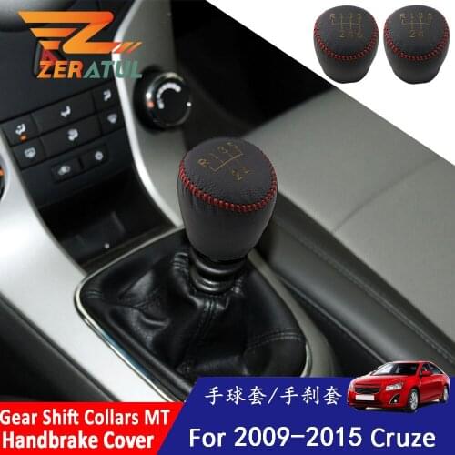 Zeratul Leather 5 6 Speed MT Car Gear Shift Knob Protection Collars Cover for Chevrolet Cruze Sedan Hatchback 2009 - 2015 Parts