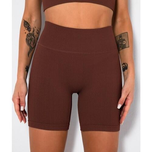 Summer Seamless Yoga Shorts Women High Waist Leggings Fitness Sports Running Elastic High Waist Elastic Squat Proof Bike Bottoms