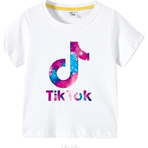 Summer Kids T-Shirt For Childrens Girls Boys T-Shirt Child KidS Cotton Tik Tok T-Shirt Tops Teenager Clothing