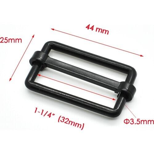 Webbing Size 32mm Plastic Slider Tri Glide Adjust Buckles For Dog Collar Harness Backpack Straps Black