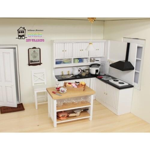 Dollhouse miniature 1:12 Dolls Accessory White Modern Minimalist Chandelier LED Light