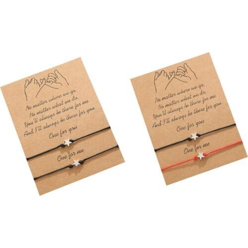 Fashion Lover Bracelet with Cards Simple Style Star Wish Bracelet Gift for Love Couple High Quality Wholesale Price