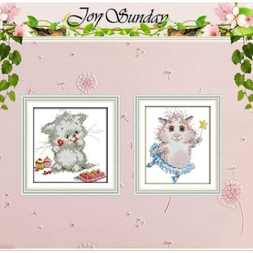 Dancing mice cat counted Cross Stitch 11CT 14CT Cross Stitch Set Wholesale DIY animals Cross-stitch Kit Embroidery Needlework