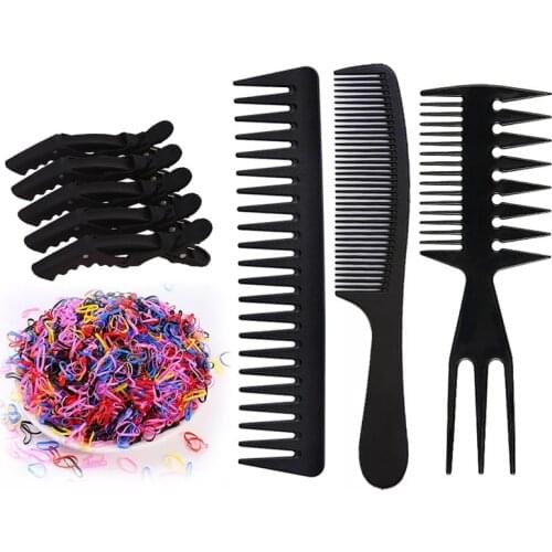 Hairdressing Hair Comb Set Professional High Quality Anti-static Makeup Styling Tool with Clips Rubber Band Fine Dressing Comb