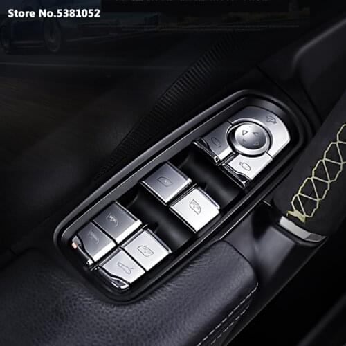 Car Window Glass Lift Button Trim Cover Protector ABS Sticker For Porsche Panamera 2010 2011 2012 2013 2014 2015 2016