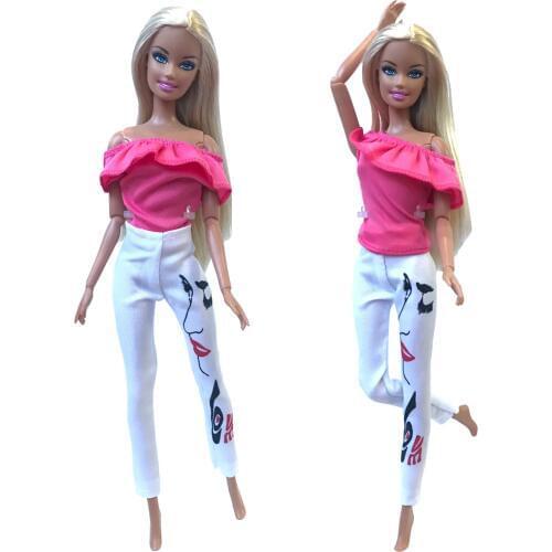 NK New Doll Dress Modern Shirt +Fashion Trouseres Daily Casual Wear For Barbie Doll Accessories Baby Toys Girl' Gift 282A 6X