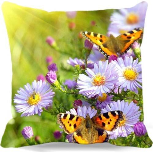 2017 New Beautiful white Daisy flowers Throw Pillows Case For 18' 16' 19' cushion Cover Vintage Home car sofa Decorative 9 style