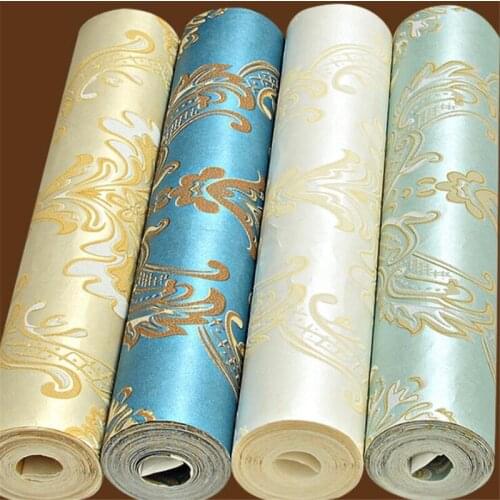 Wellyu papel de parede European Damascus wallpaper 3D nonwoven high-foam embossed bedroom living room wallpaper