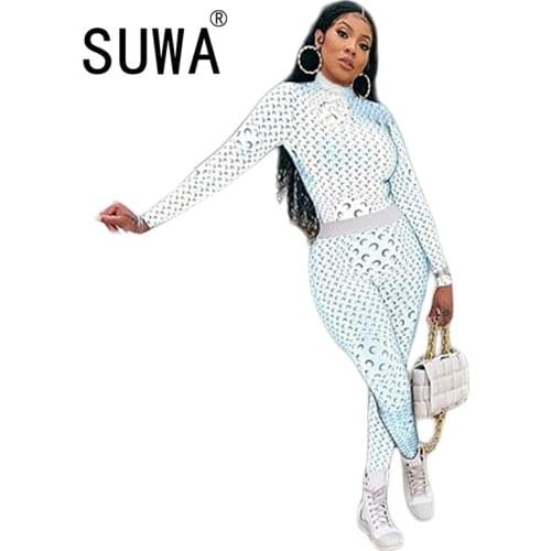 Wholesale Clothing Tracksuit Women Two Piece Set Moon Printed Pullover Tunic Joggers Legging Pants Sexy Trendy Chic Jennie Style