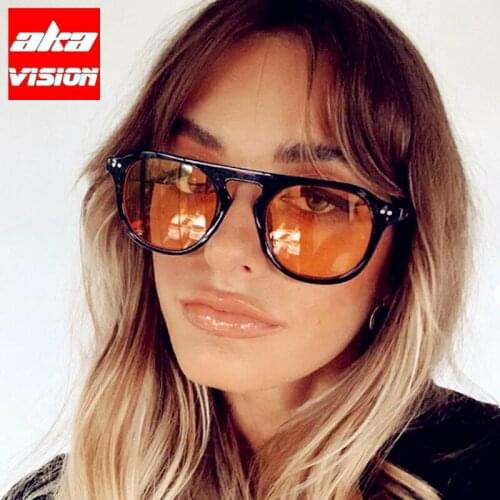 AKA VISION Oval Women Sunglasses Luxury Glasses For Women/Men Retro Glasses Brand Designer Sunglasses Women Round Gafas De Sol