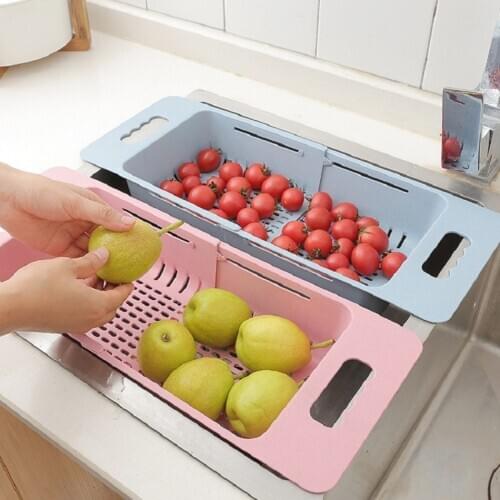 Kitchen Sink Draining Rack Storage Rack Retractable Bowl and Chopstick Rack Vegetable Washing Draining Ventilation Dish Rack