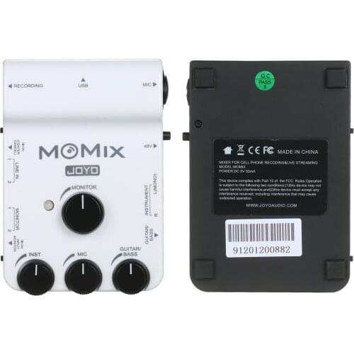 JOYO MOMIX USB Audio Interface Mixer Portable Audio Mixer Sound Mixer for PC Smartphone Audio Equipment Music Instruments