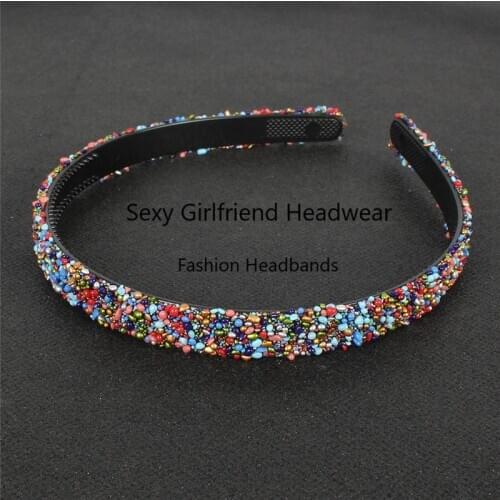 Simulated Crystal Pearl Rhinestones Luxury Hair Accessories Hairbands Sparkly Padded Hair Bands Headdress White Women Headbands