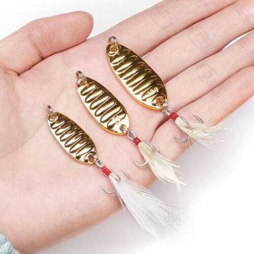 5/7/10/15/20/25/30g Small Fishing Lure Jig Jigging Spoon Metal Hard Bait Spoon Vib Wobbler Bait Bass Spoons Vibration Feather