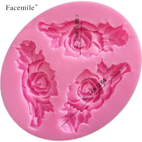 Rose Flowers shape Muffin Sweet Candy Jelly fondant Cake chocolate Mold 3D Silicone soap mold Baking Pan cooking tools 50-45