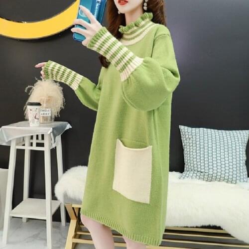 Spring/autumn women sweaters computer knitted sweates pullovers women high elastic clothing mid-long sweaters