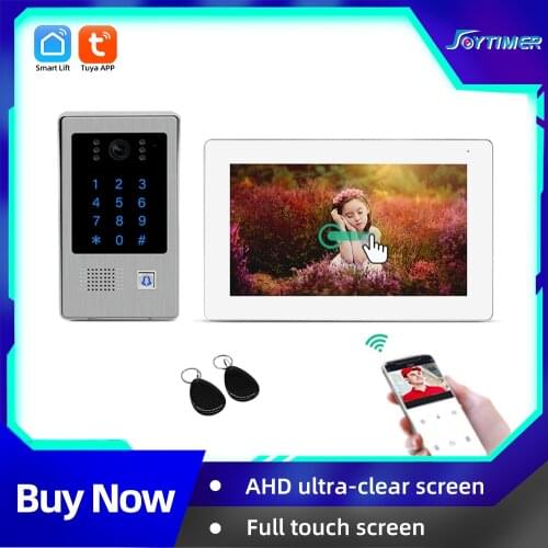 Joytimer Wifi Door Intercom 7 Inch Video Intercom Full Touch Screen Monitor Support Password Unlock For Home Access Control