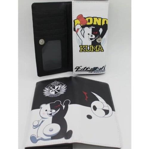Anime Danganronpa High Quality Long Card PU Wallet Monokuma Leather Button Card Holders Layers Purse Coin Cartoon Wallet
