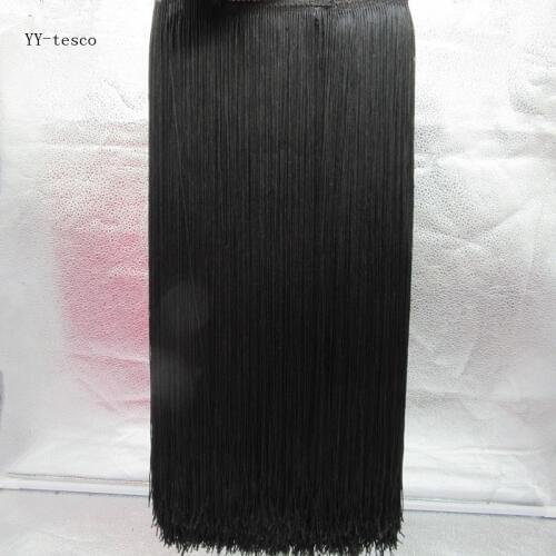 YY-tesco 5 Yard 100CM Long Fringe Trim Lace black Fringe Trimming Tassel Lace Ribbon Diy Latin Dress Stage Clothes Accessories
