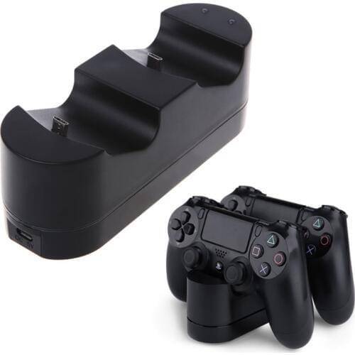 OOTDTY Controller Charging Station for Playstation Dualshock 4 Dual USB Charger Ports