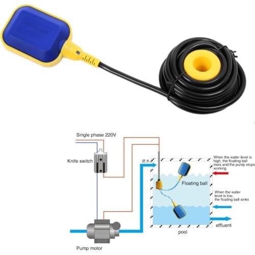 10M Controller Float Switch Liquid Switches Automatical Control Pumps Liquid Fluid Water Level Float Switch Controller Contactor