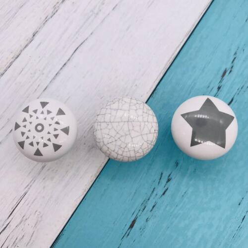 10pcs White Porcelain Knobs Dia 33mm Ceramic Knob Drawer Dresser Kitchen Cabinet Pulls Handles Ceramic Funiture handware