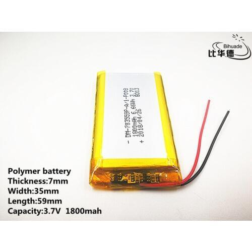 10pcs/lot Good Qulity 3.7V,1800mAH,703559 Polymer lithium ion / Li-ion battery for TOY,POWER BANK,GPS,mp3,mp4