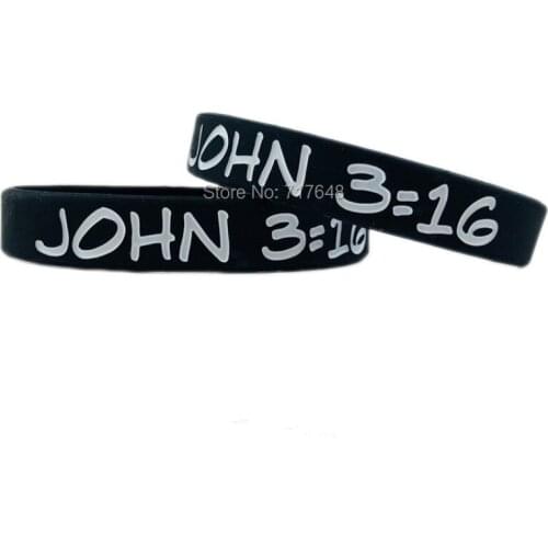 100pcs Bible Verses JOHN 3:16 wristband silicone bracelets free shipping by ePacket A