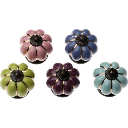 1x Ceramic Cabinet Knobs and Handles Cupboard Door Handles Drawer Pulls Pumpkin Furniture Handle for Home Decor