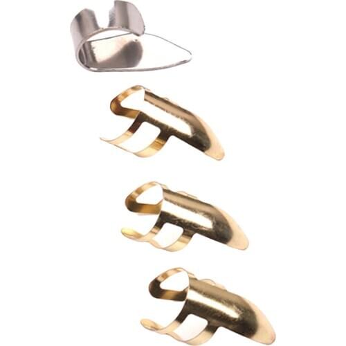 4pcs Stainless Steel Finger Picks & Thumb Picks Accessories For Guitar Uke