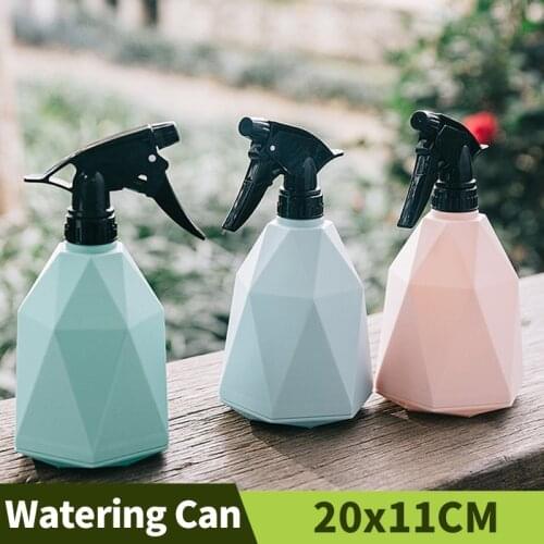 600ml Garden Tools Candy Colors Hand Pressure Water Spray Bottle Geometric Rhombus Plastic Watering Can Patio Plant Pot Sprayer