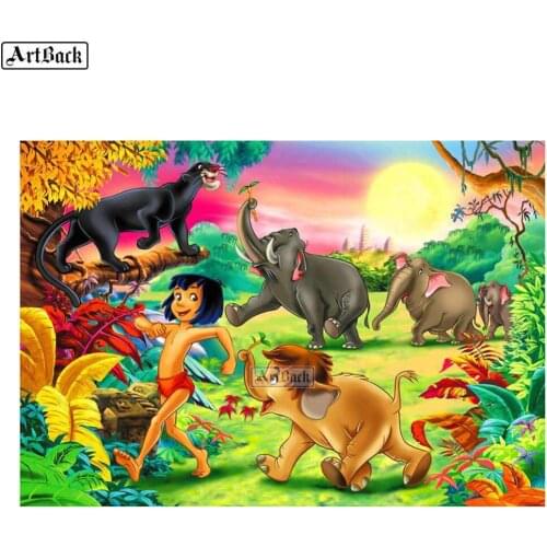 New arrival diy 5d diamond painting cartoon animal elephant leopard 3D full square diamond embroidery mosaic artwork home decor