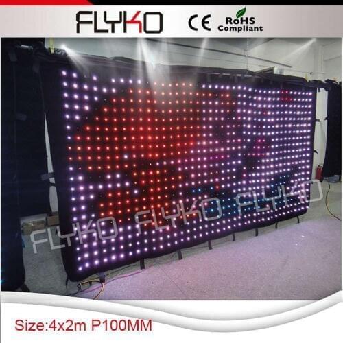 Free shipping P100 2X4M tv shows soft flexible led curtain display